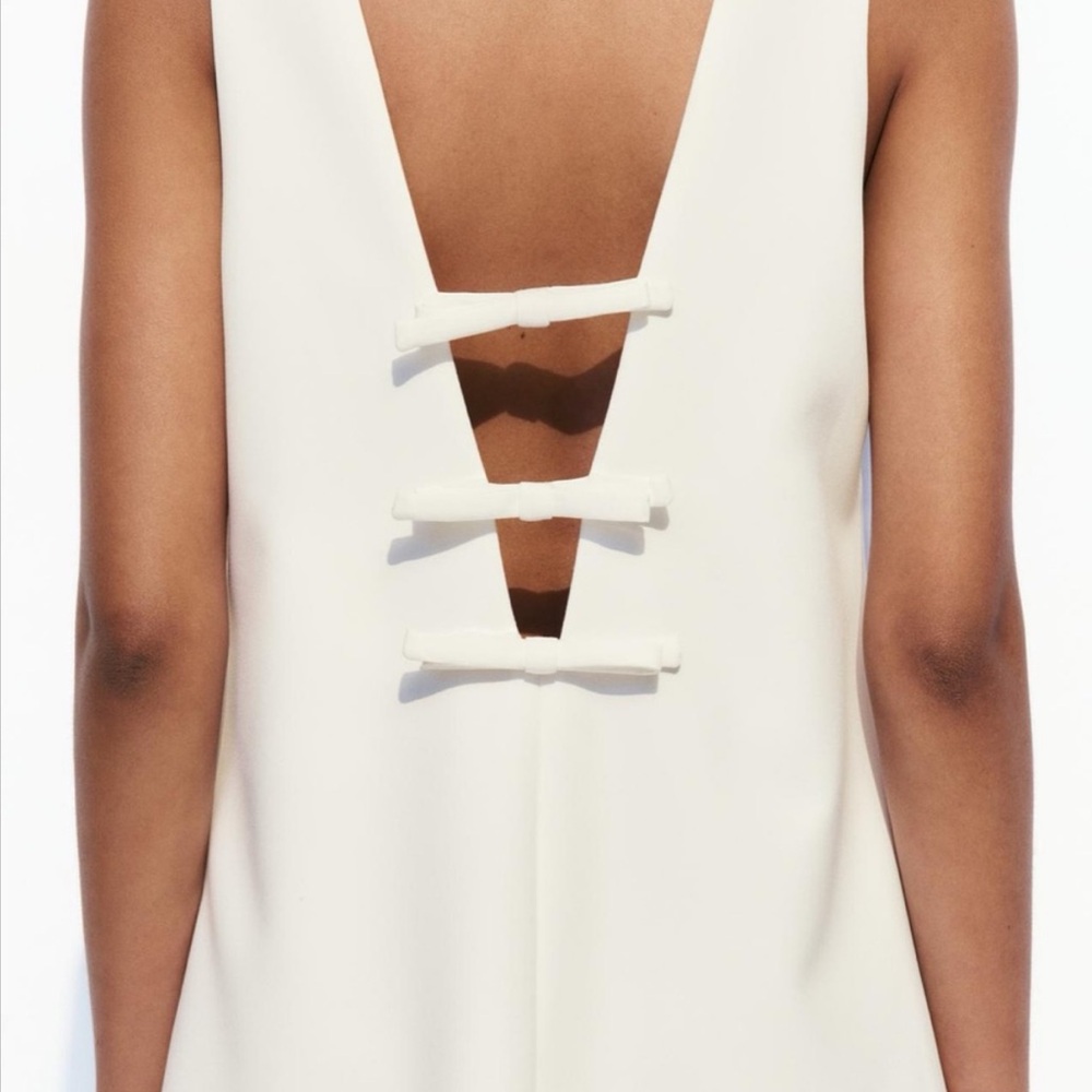 Zara white dress with bows